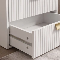 HOMCOM Modern Floating Nightstands Set of 2, Wall Mounted Bedside Tables with 2 Drawers, White(m-12)