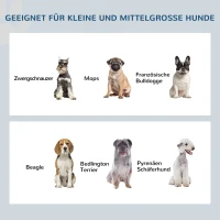 PawHut Honden Voederstation met 2 Roestvrijstalen Bakken, Antislip, 58,4x30,5x25,4cm, Grijs(m-7)