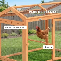 PawHut Enclos Poulailler en Bois avec Perchoir et Doubles Portes, Poulailler modulable pour jardin 104 x 70,5 x 84 cm, Orange(m-9)