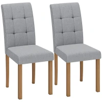 HOMCOM Lot de 2 chaises de salle à manger, chaise de cuisine moderne avec siège rembourré en tissu effet lin, gris clair(m-16)