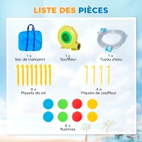 Outsunny Château gonflable aire de jeux avec toboggan trampoline piscines + 3-8 ans 390 x 300 x 197 cm - multicolore(m-5)