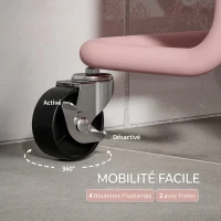 HOMCOM Chariot à 3 niveaux desserte avec 4 crochets et 3 boîtes suspendues amovibles pour 42 x 38 x 86,5 cm rose(m-5)