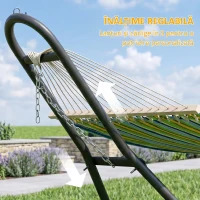 Outsunny Suport Reglabil pentru Hamac din Oțel cu Lanțuri și Cârlige în Formă de S, pentru Hamace de 2,75-4 m, 278 cm, Negru(m-7)