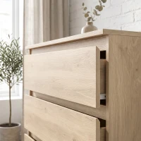 HOMCOM 3-Drawer Storage Organiser Unit, Chest of Drawers for Bedroom, Living Room, 80 x 39 x 73cm, Oak(m-9)