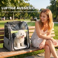 PawHut Hundebox erweiterbar Transportbox Hund mit 5 Taschen reflektierendem Streifen für Hunde bis 10 kg 33,5x28x42cm Hellgrau(m-5)