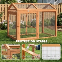 PawHut Enclos Poulailler en Bois avec Perchoir et Doubles Portes, Poulailler modulable pour jardin 104 x 70,5 x 84 cm, Orange(m-4)