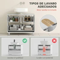 HOMCOM Mueble Bajo Lavabo con 2 Cajones Estilo Moderno para Lavabo sin Pedestal 80x30x60 cm Blanco(m-4)