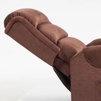 HOMCOM Power Lift Recliner with Vibration Massage and Heat, Lift Chair for Tall with Wood Grip, Pocket Spring, Brown(m-12)