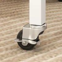 HOMCOM Table à Manger Pliante sur Roulettes pour 4-6 Personnes 120 cm, Roues avec Freins, 2 Abattants, Style Industriel, Blanc(m-13)