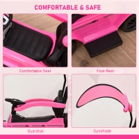 HOMCOM 3 in 1 Kids Children Ride on Push Car Toddler Sliding Car G350 Licensed Walker Foot to Floor Slider Push-Along with Horn Steering Wheel NO POWER Manual, Pink(m-5)