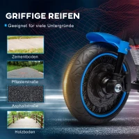 HOMCOM Elektrische kindermotorfiets, met koplamp, 3 km/u, Blauw + Zwart(m-6)