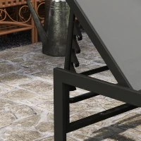 Outsunny Tumbona Reclinable de Jardín Exterior con Respaldo Ajustable en 5 Posiciones y Marco de Acero 166x60x84 cm Gris(m-9)