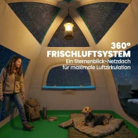 Outsunny Aufblasbares Zelt 3 Personen Schneller Aufbau Outdoor Camping Zelt mit Luftpumpe Meshfenster abnehmbar Dach(m-7)