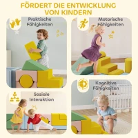 AIYAPLAY Softbaustein-Set für Kinder, 12-teiliges Stoffblock-Set, Schaumstoff, Cordbezug, waschbar, Pastellbunt(m-8)