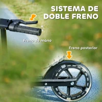 AIYAPLAY Patinete Plegable para Niños de 3-8 Años de 2 Ruedas con Luces Manillar de 4 Altura Ajustable Doble Frenos Negro(m-6)