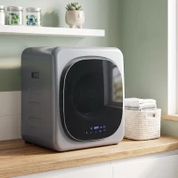 HOMCOM Afvoerdroger 4 kg met slimme modus, 800 W compacte droger met roestvrijstalen trommel, zilver(m-2)
