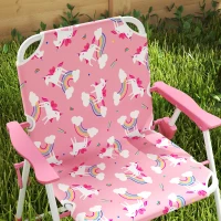 AIYAPLAY Salon de jardin enfant, table enfant avec 2 chaises pliantes et parasol amovible Ø 100 cm, motif jungle, rose(m-9)