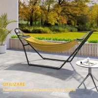 Outsunny Suport Reglabil pentru Hamac din Oțel cu Lanțuri și Cârlige în Formă de S, pentru Hamace de 2,75-4 m, 278 cm, Negru(m-6)