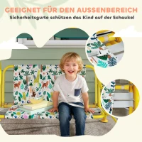 AIYAPLAY 2-Sitzer Kinder Hollywoodschaukel mit verstellbar Sonnendach Sicherheitsgurt für 3-6 Jahre bis 60 kg 112x75x120cm Grün(m-7)