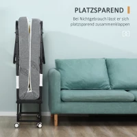 HOMCOM Logeerbed, Klapbed, Reisbed met Wielen, Matras, Staal, Wit+Zwart(m-5)