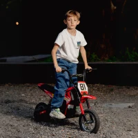 AIYAPLAY Moto électrique enfants 24V, moteur 250W, vitesse 6,4-16 km/h, pour enfants 8-12 ans, suspension arrière, rouge(m-9)
