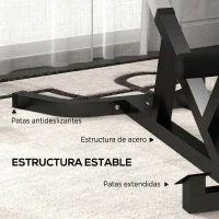 SPORTNOW Silla Romana con Altura Ajustable y Acolchado Grueso Acero y PU 126x70x67-84 cm Negra(m-7)