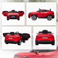 HOMCOM Voiture électrique enfants sous Licence Audi e-tron Sportback, véhicule électrique 12V Max. 5 Km/h avec télécommande 2,4G, phares LED, musique, klaxon, port USB, MP3, rouge(m-9)