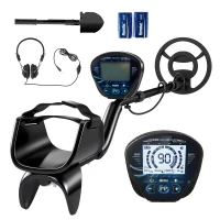 Outsunny Metalldetektor IP68 Wasserdicht Metallsuchgerät mit 3 Modi Kopfhörer Schaufel Spule LCD-Display 7 Zoll Detektionstiefe(m-12)