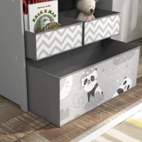 ZONEKIZ Meuble rangement enfant rangement jouet enfant 6 boîtes amovibles en tissu non tissé 63 x 30 x 66 cm gris(m-9)