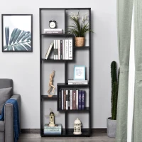HOMCOM Estantería Moderna Biblioteca Estrecha con 8 Estantes Librería para Salón Dormitorio Estudio 70x24x178 cm Negro(m-2)