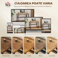 HOMCOM Birou pentru Cameră Stil Industrial cu Colțuri Rotunjite, din Lemn și Oțel, 120x60x76 cm, Negru și Maro(m-6)