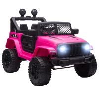 HOMCOM Kinder Elektroauto 12V Elektro Kinderauto mit Fernbedienung 2 Motor LED Hupe für Kinder von 3-6 Jahren 100x65x72 cm Rosa(m-1)