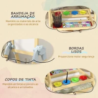 AIYAPLAY Cavalete Infantil com Altura e Ângulo Ajustáveis Dupla Face Quadro Branco Magnético e de Giz  48,5x46,5x70-97 cm Madeira(m-8)