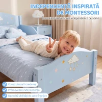 AIYAPLAY Pat Montessori pentru Copii 3-6 Ani Model Nor pentru Camera Copilului, 146 x 76,5 cm, Albastru(m-6)