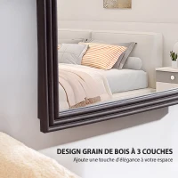 HOMCOM Miroir de sol arqué pleine longueur miroir sur pied cadre en effet imitation pierre pour salon chambre 53x163cm marron(m-5)