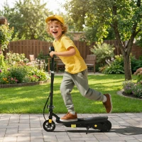 HOMCOM Monopattino elettrico 120 W pieghevole per bambini 7-14 anni 12 Km/h max. autonomia 10 Km max. nero(m-7)