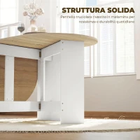 HOMCOM Tavolo Pieghevole per 6 Persone con 2 Ribalte Ovale in Legno, 163x80x75 cm, Color Legno(m-6)