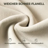 HOMCOM Bürostuhl mit Fußstütze, Ergonomischer Drehstuhl mit Wippfunktion, Verstellbarer Hohe Rückenlehne, Schneeflanellstoff(m-4)