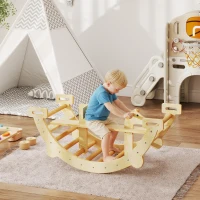 AIYAPLAY Arco de Escalada de Madeira e Baloiço Montessori Brinquedo Educativo Interior para Crianças 110x52 cm Madeira(m-10)
