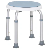 HOMCOM Tabouret de douche siège de douche antidérapant tabouret de bain hauteur réglable pivotant à 360° en aluminium(m-12)