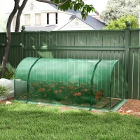 Outsunny Serra da giardino a Tunnel in Acciaio e con Copertura in PVC, 200x100x80 cm, Verde(m-10)