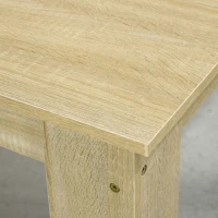 HOMCOM Table de salle à manger pour 6 personnes en bois aspect naturel et blanc, dim. 140L x 90l x 75H cm(m-9)