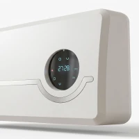 HOMCOM Calefactor Eléctrico Bajo Consumo de Pared 2000W con 3 Modos Pantalla LED Termostato Temporizador y Oscilación Blanco(m-14)