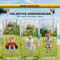AIYAPLAY Inklapbaar schommelrek met A-frame, 2 haken, 4 grondankers, geschikt voor kinderen van 9 maanden tot 8 jaar, 128x155x157 cm, blauw(m-5)