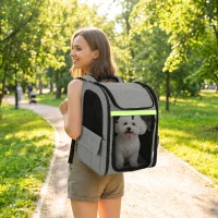 PawHut Hundebox erweiterbar Transportbox Hund mit 5 Taschen reflektierendem Streifen für Hunde bis 10 kg 33,5x28x42cm Hellgrau(m-8)