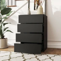 HOMCOM Chest of Drawers, 4-Drawer Storage Cabinets, Modern Dresser, Storage Drawer Unit for Bedroom(m-7)