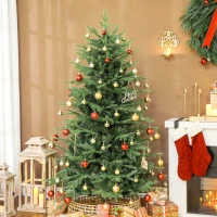 HOMCOM Árbol de Navidad Artificial 180 cm con 1794 Ramas y Soporte Metálico Plegable Fácil Montaje para Salón Interior Verde(m-10)