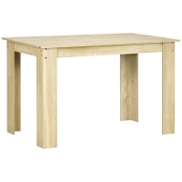 HOMCOM Table à manger table de cuisine design moderne avec grand plateau 2-4 personnes en bois dim. 120L x 69l x 75H cm chêne(m-11)