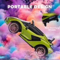 HOMCOM Lamborghini Sian Licensed Electric Car for Kids, 12V Kids Electric Ride on Car with Dual Motors, Remote Control, Green(m-6)