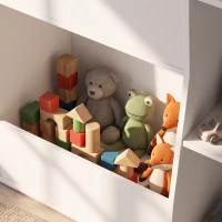 AIYAPLAY Meuble rangement enfant, bibliothèque enfants avec 8 compartiments et étagère supérieure, 104 x 29 x 101,5 cm, blanc(m-10)